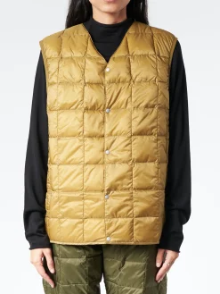 TAION - V-Neck Button Down Vest in Beige