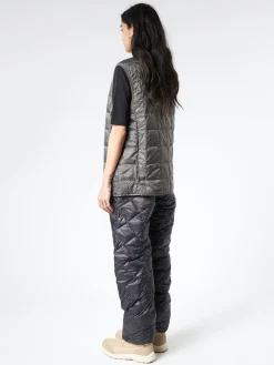 TAION - V-Neck Button Down Vest in Dark Charcoal