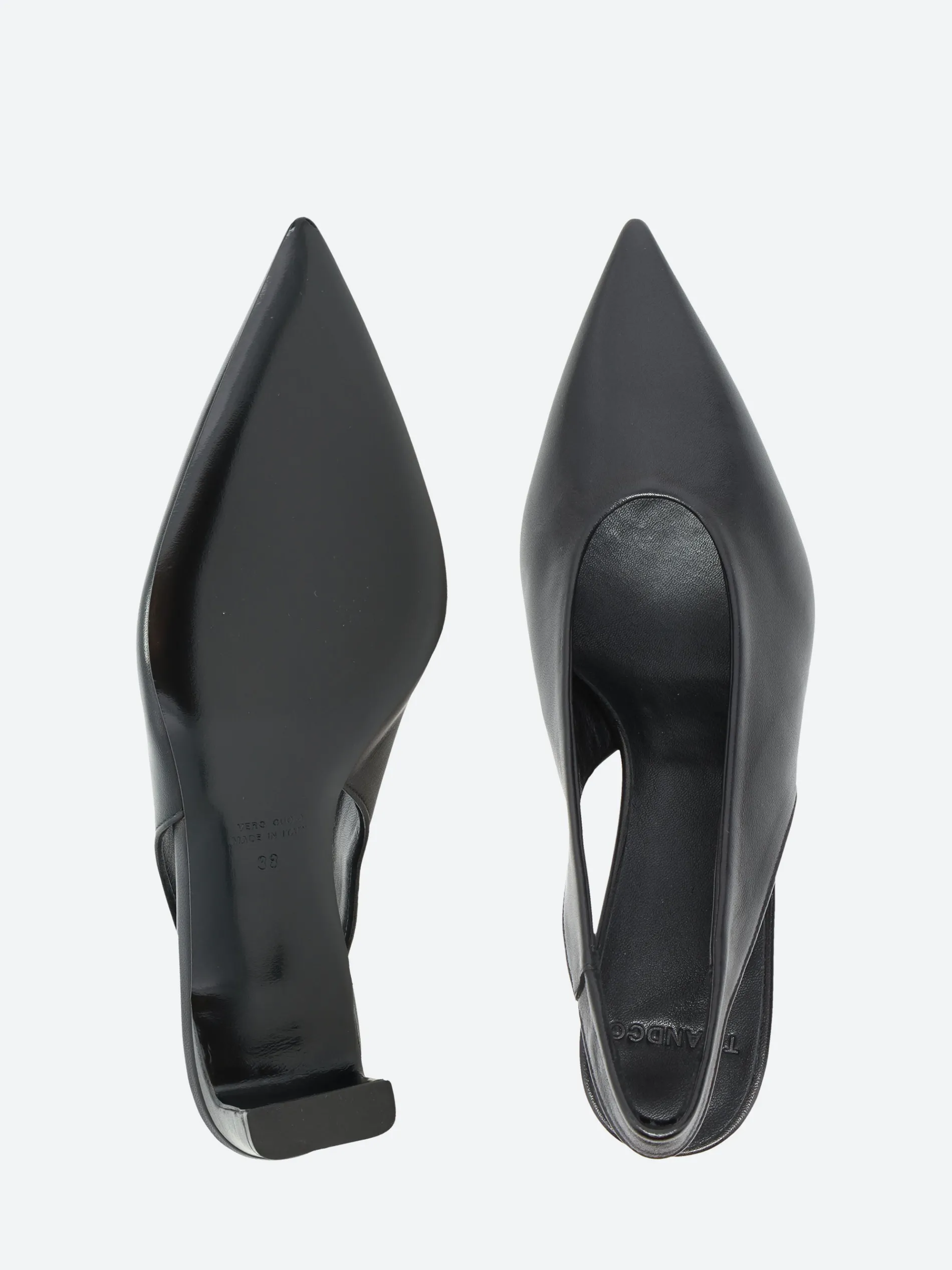 TO&CO. - Aero Slingback Pump in Nero Nappa