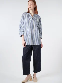 TOAST - Catrin Stripe Raglan Shirt in Myrtle