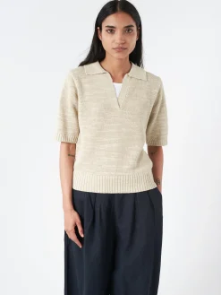 TOAST - Collared Slub Sweater in Parchment