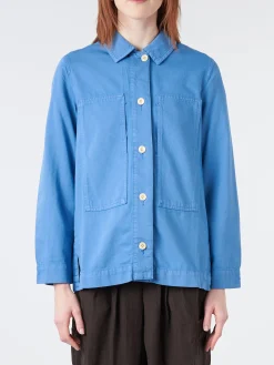 TOAST - Garment Dyed Denim Shirt in Woad