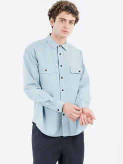 TOAST - Garment Dyed Oxford Workwear Shirt in Mist Blue