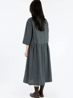 TOAST - Graph Check Shirt Dress in Slate