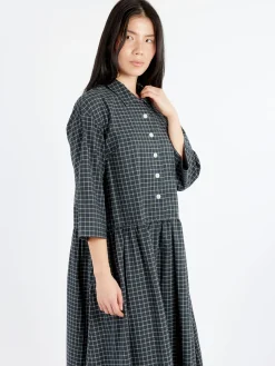 TOAST - Graph Check Shirt Dress in Slate