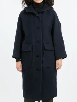 TOAST - Hooded Coat in Dark Navy