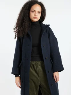 TOAST - Hooded Coat in Dark Navy