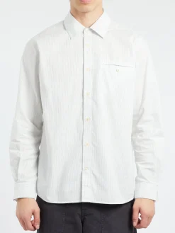 TOAST - Jet Pocket Fine Stripe Shirt in Ecru and Charcoal
