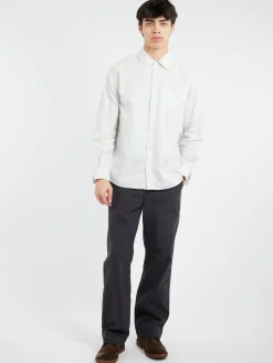 TOAST - Jet Pocket Fine Stripe Shirt in Ecru and Charcoal