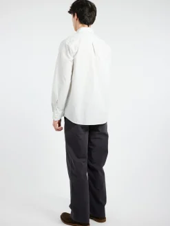 TOAST - Jet Pocket Fine Stripe Shirt in Ecru and Charcoal