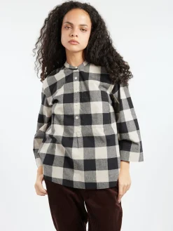 TOAST - Macro Gingham Shirt in Onyx and Ecru