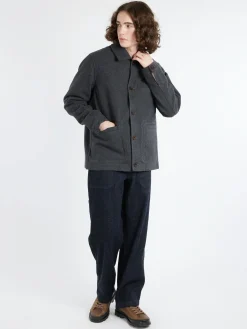 TOAST - Melton Wool Blend Chore Jacket in Charcoal