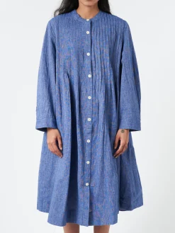 TOAST - Pintuck Chambray Dress in Chambray Blue