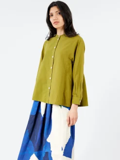TOAST - Raised Stripe Shirt in Pea Shoot