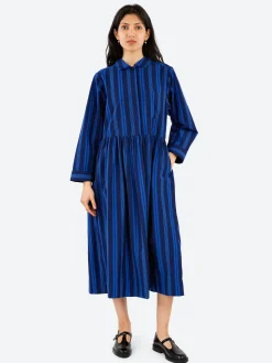TOAST - Stripe Poplin Shirt Dress in Royal Blue