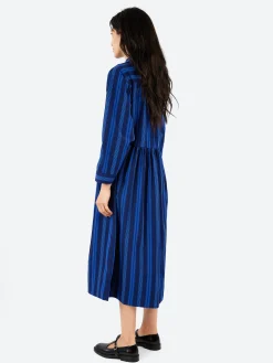 TOAST - Stripe Poplin Shirt Dress in Royal Blue