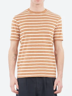 TOAST - Theo Stripe Short Sleeve Tee in Ecru and Rust
