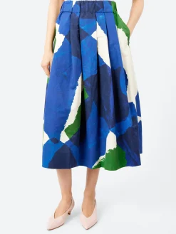 TOAST - Washi Print Skirt in Ecru, Blue and Green