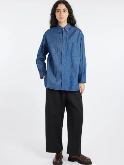 Toujours - Chambray Baggy Shirt in Blue