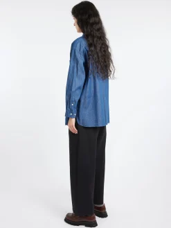 Toujours - Chambray Baggy Shirt in Blue