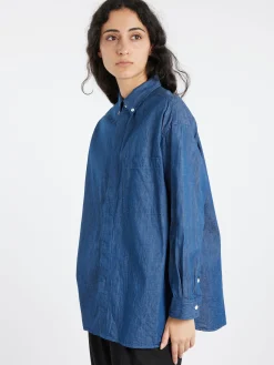 Toujours - Chambray Baggy Shirt in Blue