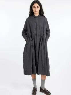 Toujours - Pleated Baggy Shirt Dress in Ink