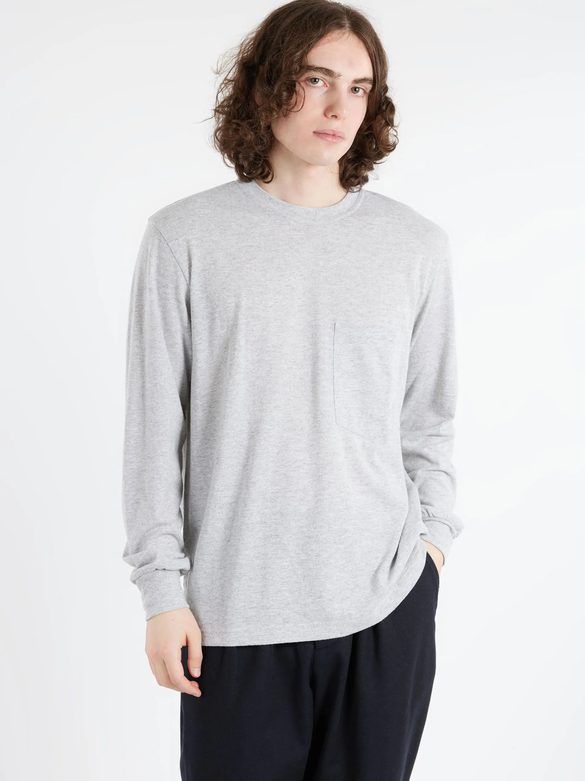 Universal Works - Loose L/S Tee in Grey Marl
