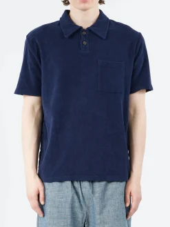 Universal Works - Newlyn Polo in Bright Navy