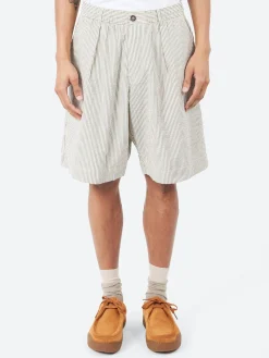 Universal Works - Pleated Track Short in Grey