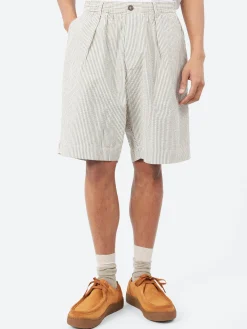 Universal Works - Pleated Track Short in Grey