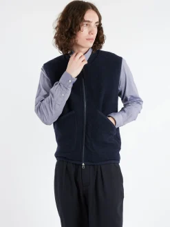 Universal Works - Zip Waistcoat in Navy