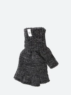 Upstate Stock - Fingerless Gloves in Black Melange