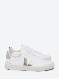 Veja - Campo ChromeFree Leather in White and Platine