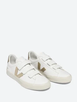 Veja - Recife ChromeFree Leather in White and Platine