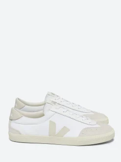 Veja - Volley Canvas in White and Pierre