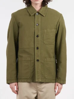 Vetra - 5C Short Workwear Jacket in Olive Moleskin