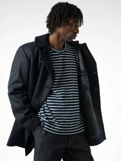 Vetra - French Pea Coat in Navy