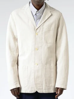 Vetra - Hopsack-Style Workwear Blazer in Natural