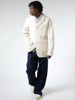 Vetra - Hopsack-Style Workwear Blazer in Natural