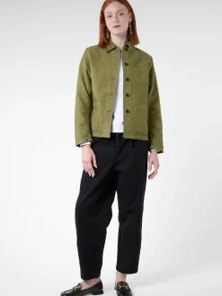 Vetra - Women's No. 4 Workwear Jacket in Olive Moleskin