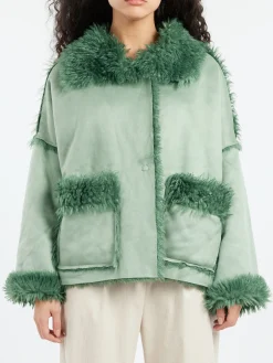 Virginia Bizzi - VY8003 Eco Shearling Jacket in Green