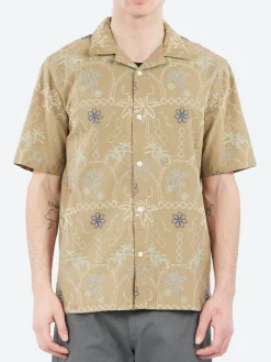 Wax London - Didcot Short Sleeve Shirt in Khaki