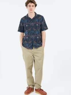 Wax London - Didcot Short Sleeve Shirt in Navy