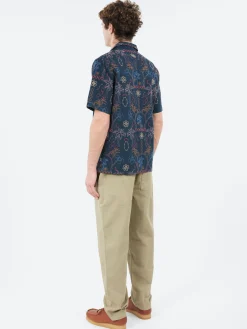 Wax London - Didcot Short Sleeve Shirt in Navy