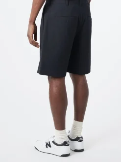 Wax London - Linton Pleat Short in Black Seersucker
