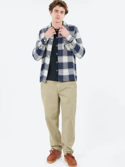 Wax London - Whiting Overshirt in Navy/Multi