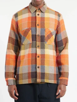 Wax London - Whiting Overshirt in Orange Multi