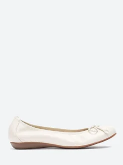 Wonders - Bow Ballet Flat in Off White Sauvage