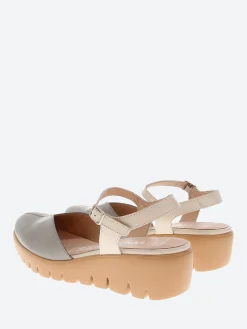 Wonders - C-33237 Wedge Sandal in Grey and White Sauvage