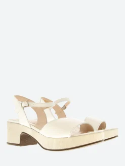 Wonders - D-8802 Leather Wedge Sandal in Off White